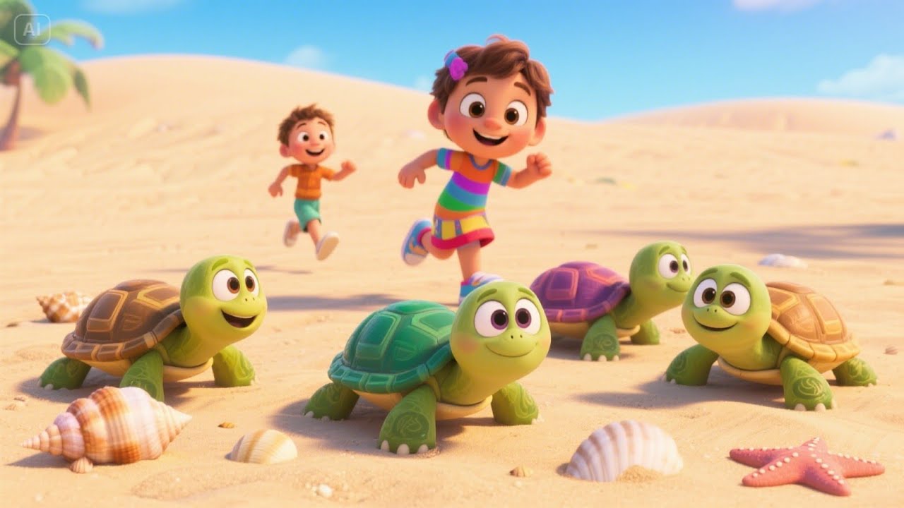 Ten Tiny Turtles Crawl Along Cute Counting Song For Kids Slow And Ten tiny turtles crawl along cute counting song for kids slow and