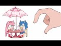 Chibi sonic and friends finger heart