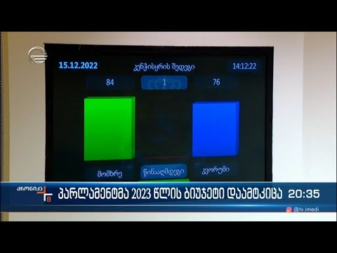 პარლამენტმა საქართველოს 2023 წლის ბიუჯეტი დაამტკიცა