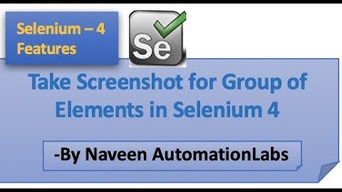 Take Screenshot for Group of Elements - WebTable, Form || Selenium -4 Features