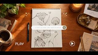 Draw With Me ☕ 37-Minute Aesthetic Botanical Line Art & Silhouette Doodling (No Talking)