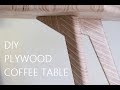 DIY Plywood Coffee Table - Herringbone Pattern