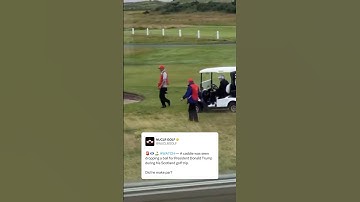 Trump’s caddie was spotted dropping a ball in the fescue for him 💀 (via @nuclrgolf, patriottakes/X)