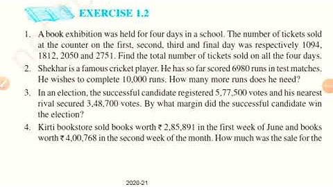 Knowing our numbers Class 6th Maths Chapter 1 Ex 1.2 Q1,Q2,Q3,Q4,Q5 and Q6 with explanation
