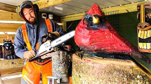 How to Carve a Cardinal with a Chainsaw!