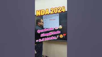 Quadratic 🚩Easy Rule 😲 #nda #maths #mathstrick