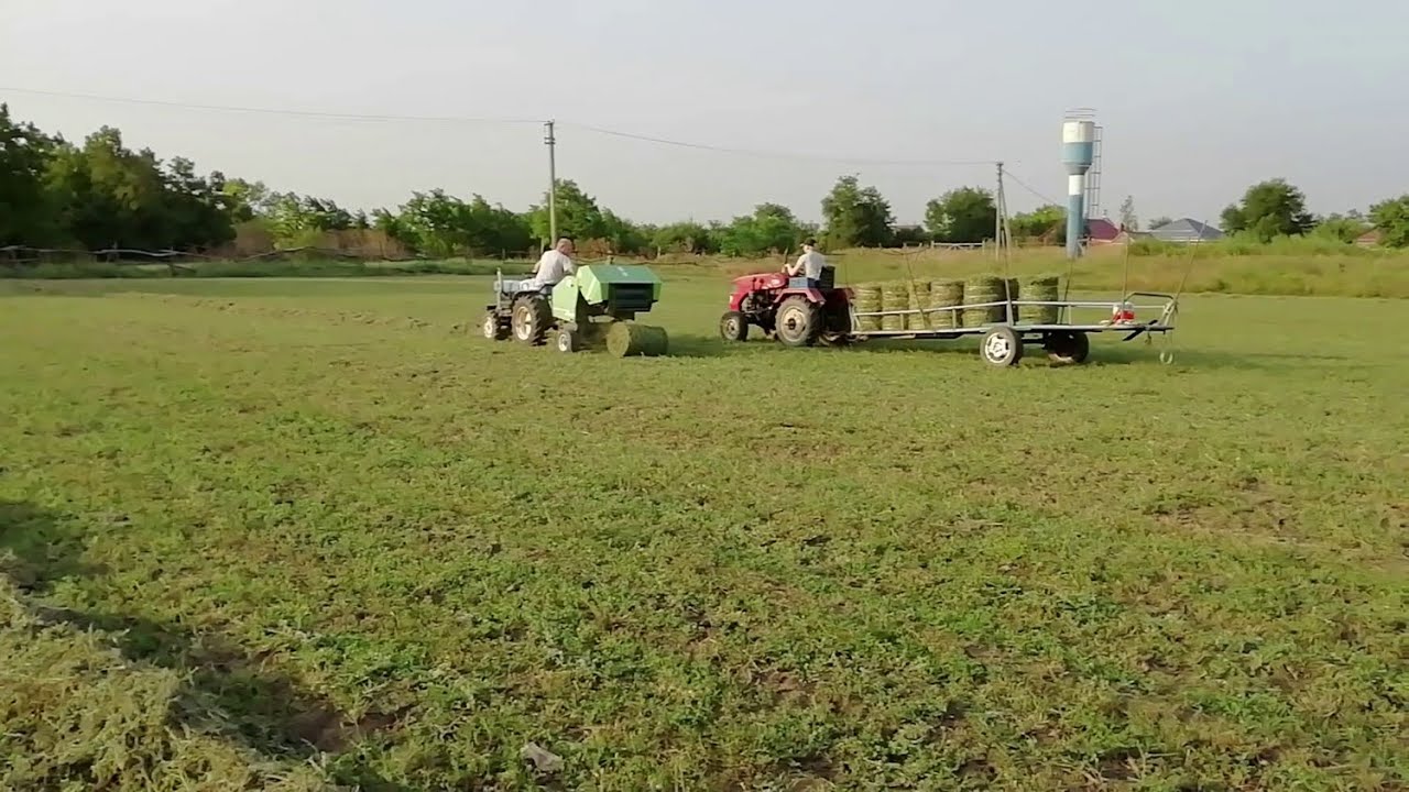 Пятый укос сена. Прессую своим пресс подборщиком 0850. Минитрактора на заготовке сена.