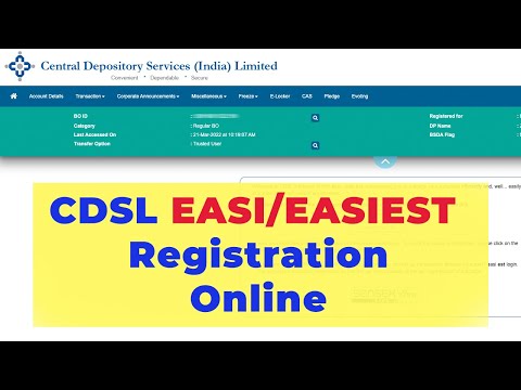 CDSL EASI & EASIEST Registration Online Process