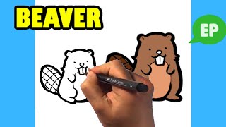 How to Draw a Beaver - Cute - Easy Pictures to Draw