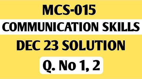 Q.No 1, 2 - Question from given passage | Mcs 015 solved question paper | mcs 15 important questions