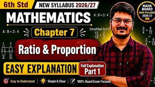 6th Std Maths Chapter 7 Ratio and Proportion | Full Explanation Part 1 | New Syllabus 2026-27 MH ...