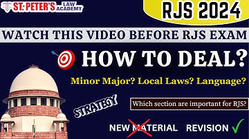 HOW TO DEAL WITH RJS EXAM🎯 | STRATEGY FOR RAJASTHAN JUDICIARY | #rajasthanjudiciary  #stpeterslaw
