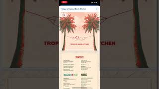 Mingos Tropical Bar & Kitchen Full Menu! Carnival Cruise Line Celebration Key!