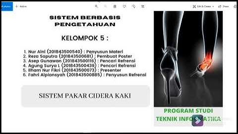 Sistem Pakar Cedera Kaki Menggunakan Metode Certainy Factor