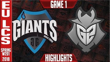 GIA vs G2 Highlights ALL GAMES | EU LCS Spring 2018 S8 W2D1 | Giants vs G2 Esports Highlights