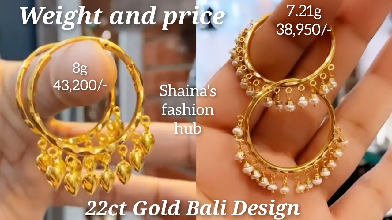 Latest 22ct Gold Bali Design with weight and price