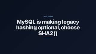 MySQL 9.x Security Update: Replace MD5() and SHA1() with SHA2()