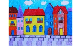 Уроки рисования. Как нарисовать город мелками ArtBerry how to draw a town for kids(уроки рисования для детей Больше полезной информации о фломастерах можно увидеть здесь: http://artberrypromo.ru/catalog/..., 2016-06-26T21:43:33.000Z)