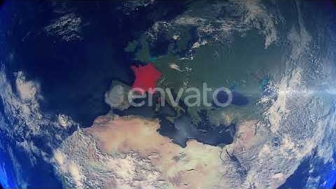 Realistic Earth Zoom Red Alert Highlight Country France | Motion Graphics - Envato elements