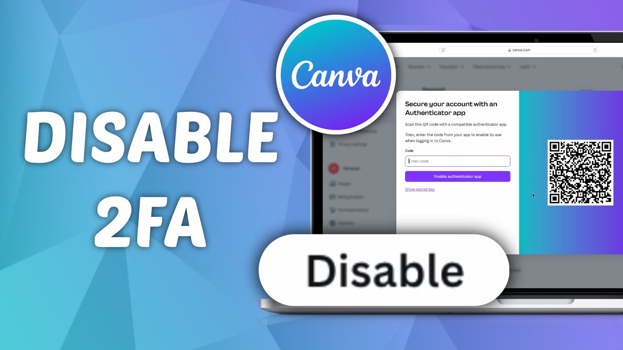 How to Turn Off 2 Factor Authentication (MFA) on Canva - YouTube