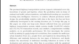 Multitype Highway Mobility Analytics For Efficient Learning Model Design A Case Of Station Traffic P