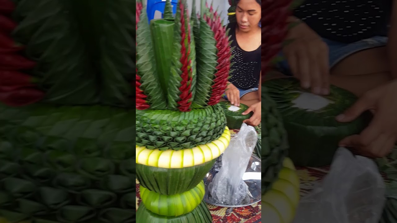 งานบายสีใบตองดอกไม้สด ทีมงาน น้องอ๋อ สุโขทัย