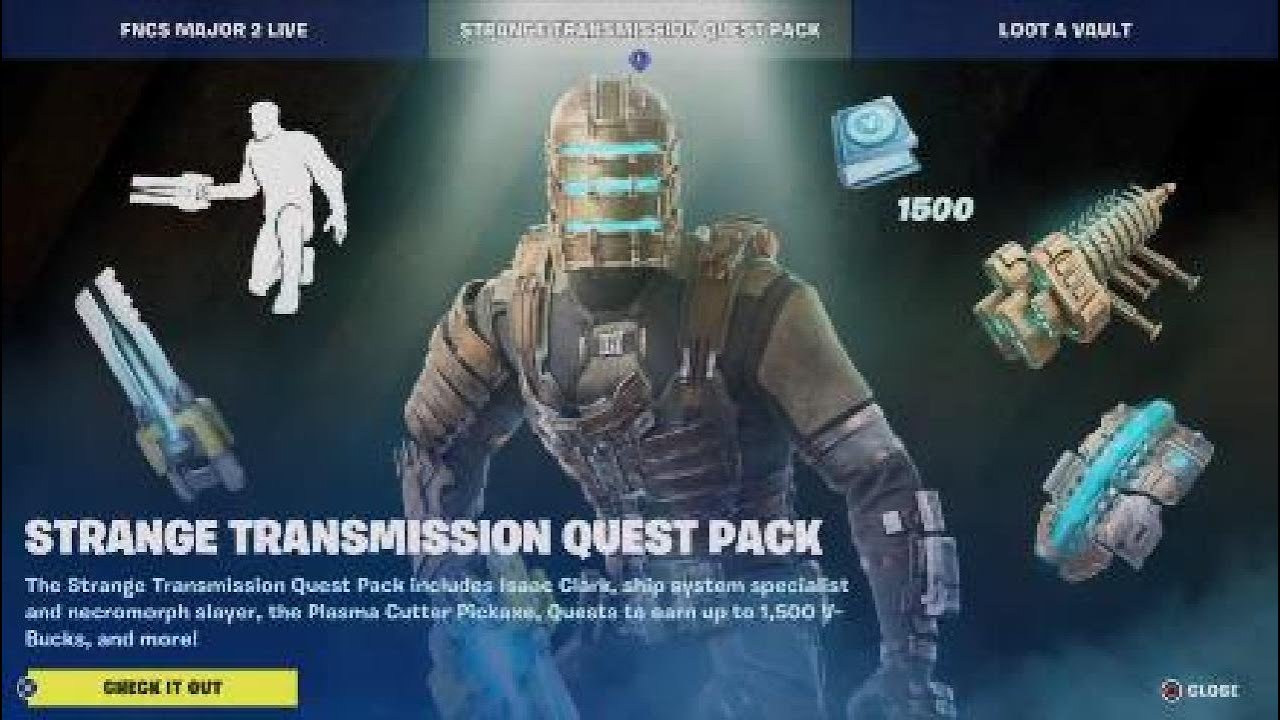 Fortnite Item Shop May 7, 2023 Strange Transmissions Quest Pack is