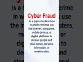 What is a Cyber Fraud? #ethicalhacking #ai