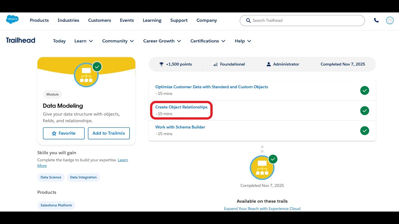 Create Object Relationships | Data Modeling | Trailhead | Salesforce ...