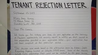 How To Write A Tenant Rejection Letter Step by Step Guide | Writing Practices