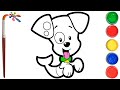 BUBBLE GUPPIES. Bubble Puppy. Coloring and drawing for kids. draw with a brush. Раскраски для детей.
