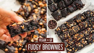 Moist \& Decadent FUDGY VEGAN \& GLUTEN-FREE BROWNIES | Easy Recipe