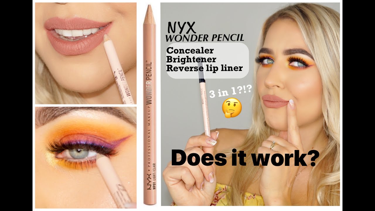 gryde Waterfront insekt NYX WONDER PENCIL | Concealer | Brightener | Lip Liner in 1!!! Does it  work? Hit or miss? - YouTube