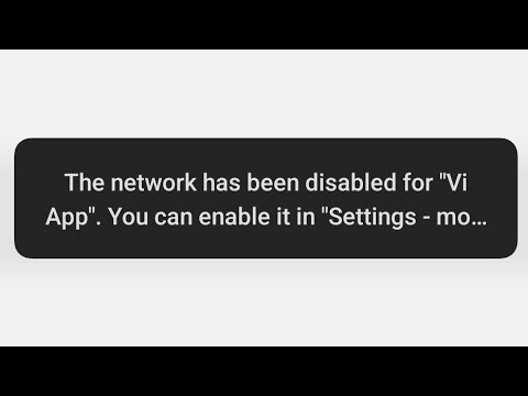 The network has been disabled for "vi App". You can enable it in ...