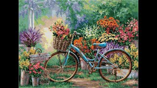 Bicycle and Flowers/ Cross Stitch patterns PDF/ Flowers 125/ #shorts screenshot 2