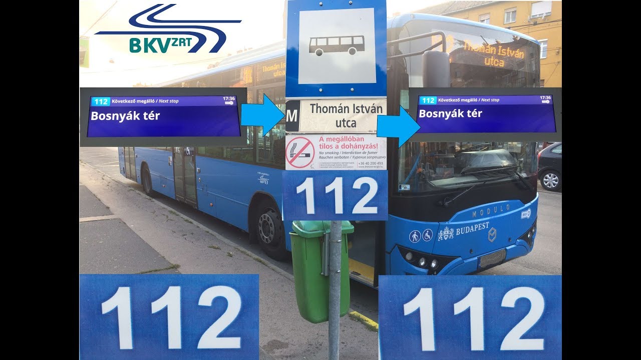 112-es busz teljes útvonala BKV Budapest 2017 ( Traffic camera) Full HD