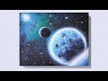 EASY MOON ACRYLIC PAINTING TUTORIAL FOR BEGINNERS  | EASY GALAXY PAINTING IDEA FOR BEGINNERS #40