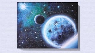 acrylic moon painting easy beginners galaxy tutorial idea