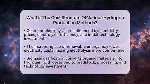 What Is The Cost Structure Of Various Hydrogen Production Methods? - Talking Tech Trends