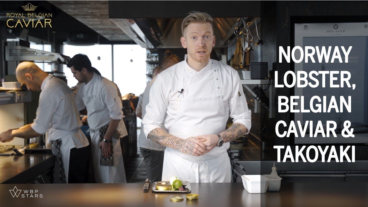 Amazing ROYAL BELGIAN CAVIAR with LANGOUSTINE & Takoyaki at HERT (1 star) by chef Alex Verhoeven