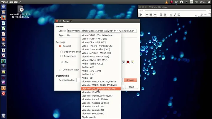 Linux Ubuntu 14.04 - VLC Converting Files