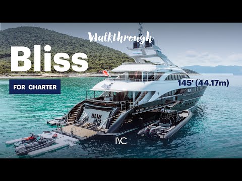 BLISS I Embark aboard the 145' (44'17) superyacht for a full walkthrough I For charter with IYC