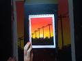 Easy sunset scenery 🌞❤️...👉 subscribe for more videos. #art #acrylicscenery #viralshort #painting