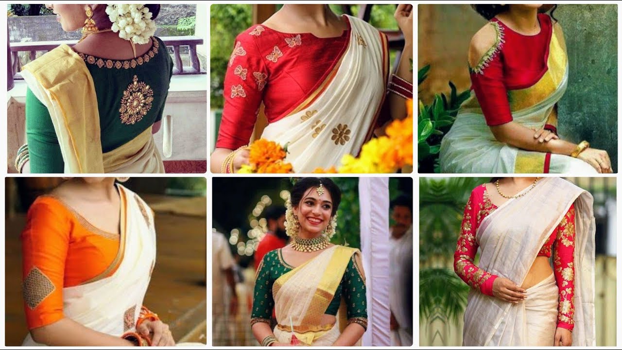 Beautiful Kerala Saree Blouse Back Neck Designs Kerala Saree