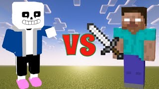 Herobrine VS Sans (Minecraft Mob Battle)