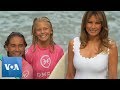 Melania Trump and G7 First Ladies Join Surfers at the Beach