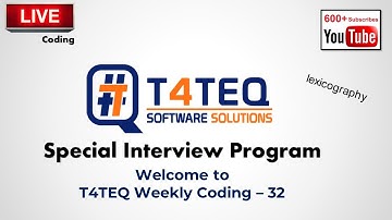 TWC -  32 -  Top Interview Program - Lexicography