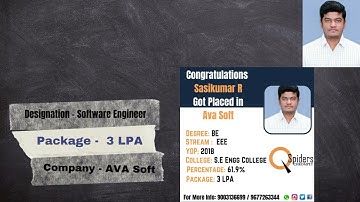 Successfully placed as a Software Engineer | Student Review & Experience at QSpiders Chrompet