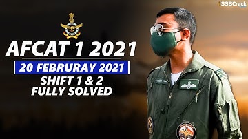 AFCAT 1 2021 Answer Keys 20 February 2021 - Shift 1 & 2 [Fully Solved]