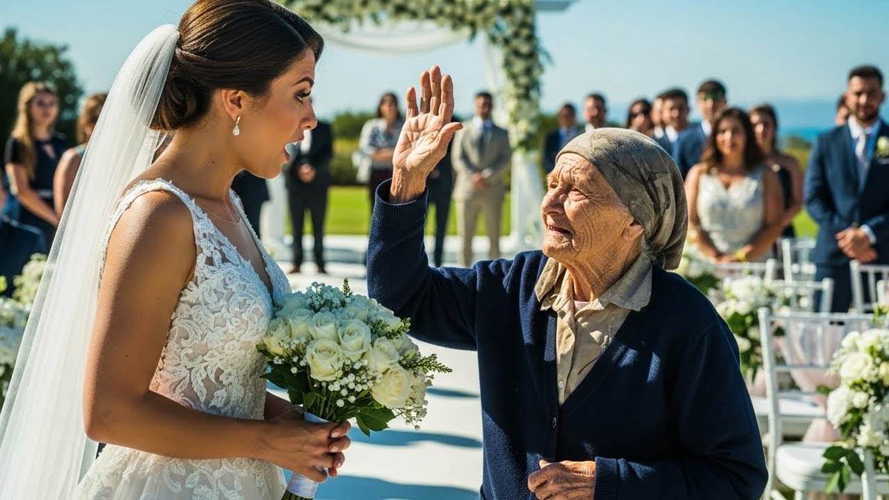 A idosa sem-teto me pediu um minuto no meu casamento — o que ela revelou mudou tudo.